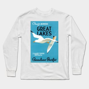 Vintage Travel Poster Canada Great Lakes Long Sleeve T-Shirt